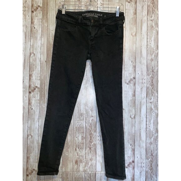 Women's American Eagle Outfitters Stretch Super Low Jeggings Size 4 Short - Picture 1 of 11